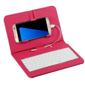 (PK)General Wired Keyboard Flip Holster Case For Andriod Mobile Phone 4.2''-6.8'' Desktop Office Entertainment For Laptop Pc Gamer WAR
